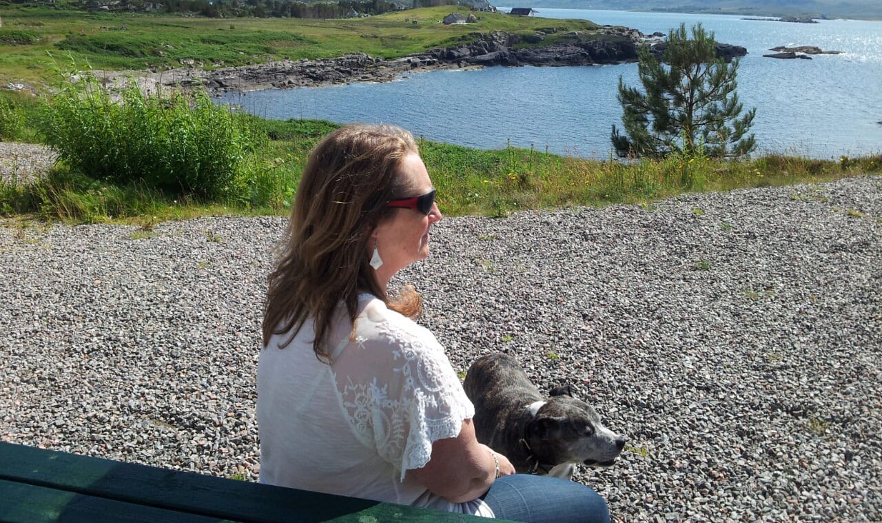 Torran bay with bruce the dog