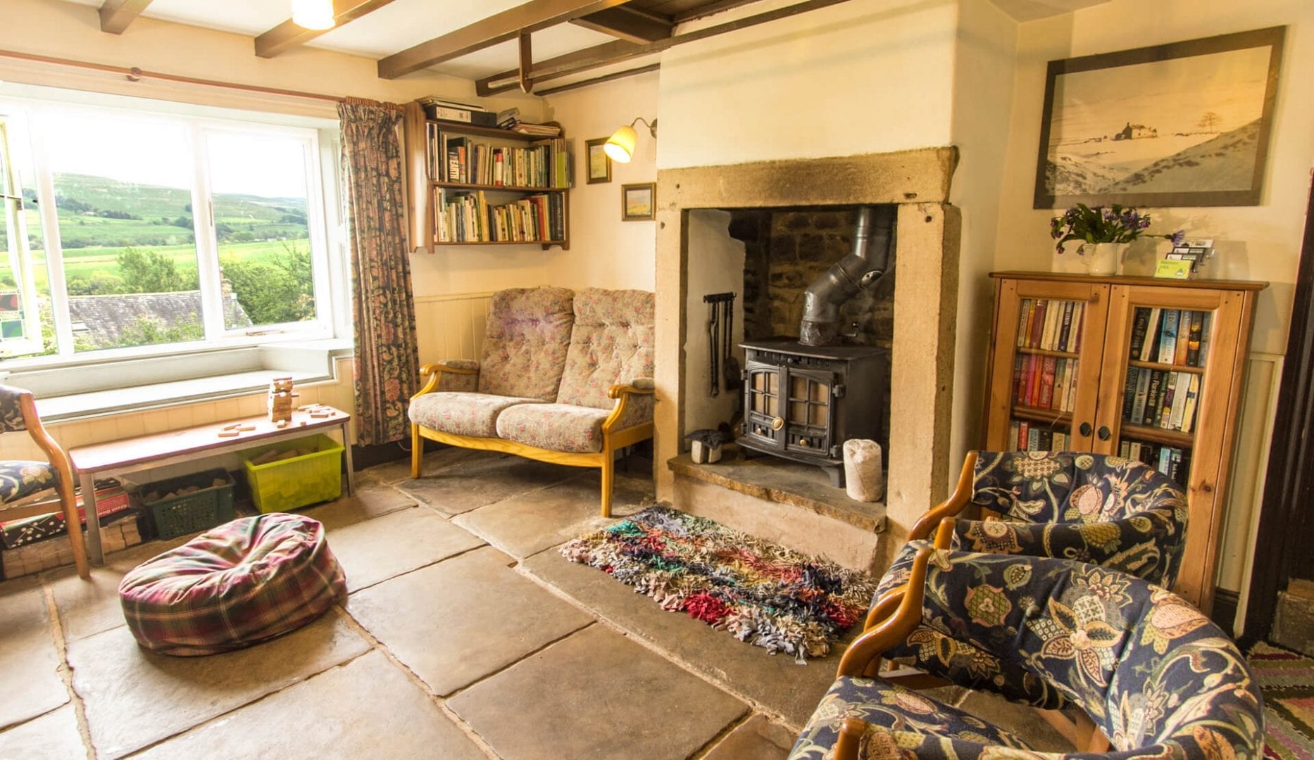 lounge at ninebanks youth hostel