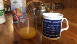 breakfast at a highland hostel