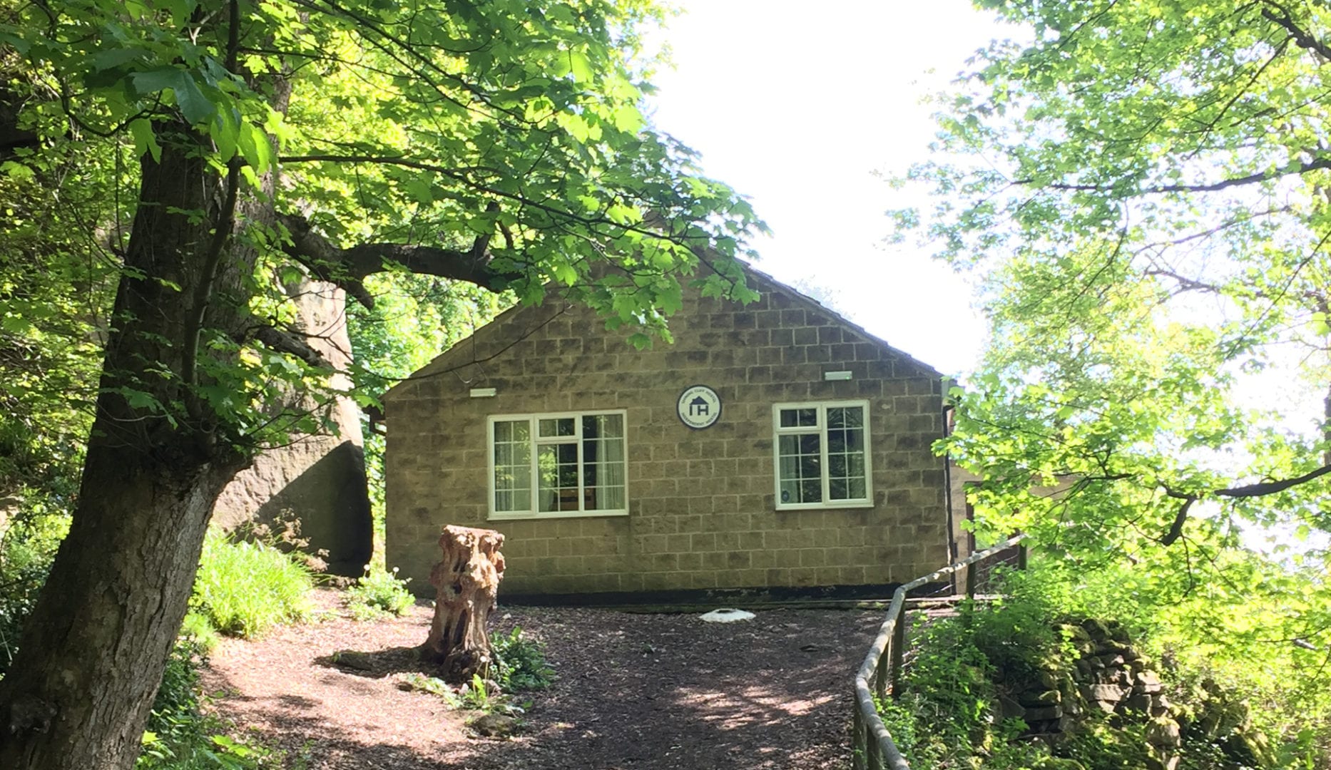 shining cliff youth hostel in the woods