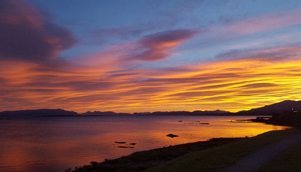 sunset from skye backpackers