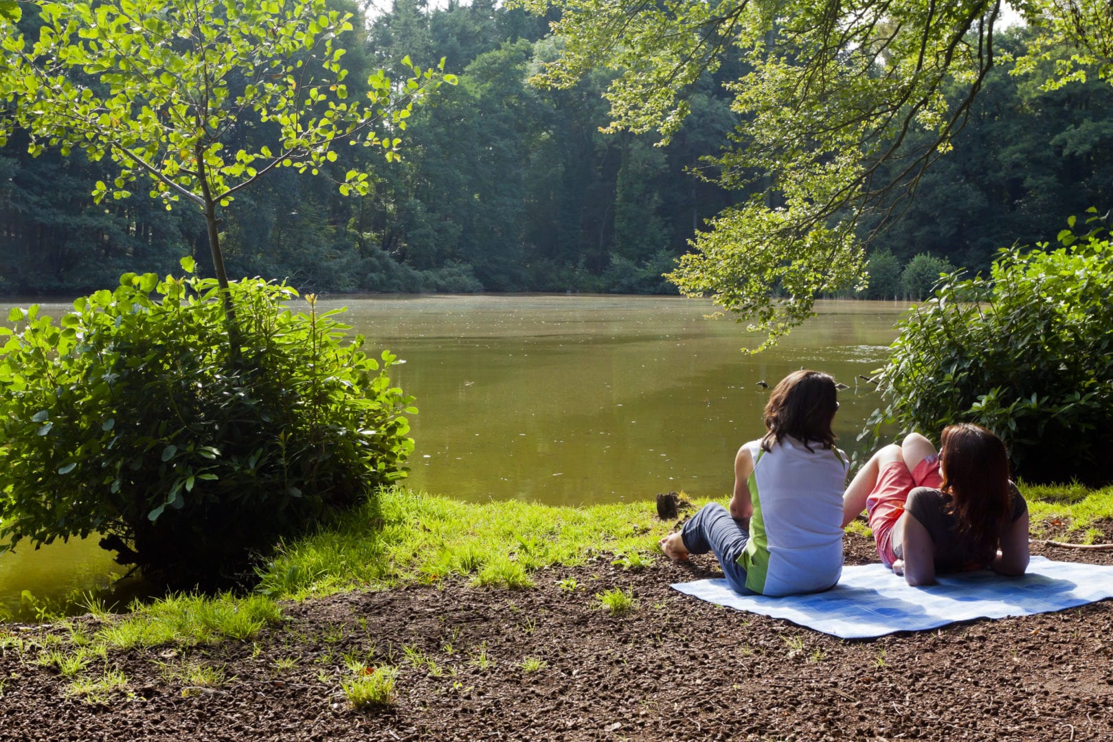 Sitting by the lake on the Dudmaston Estate