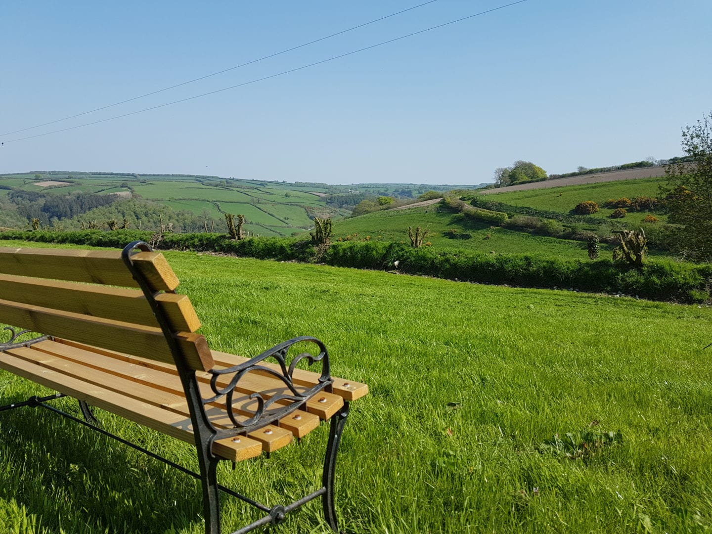 Bench at Exmoor Bunkbarn