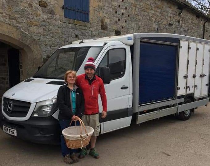 Alston Hostel staff by van delivering supllies to people isolating from coronavirus