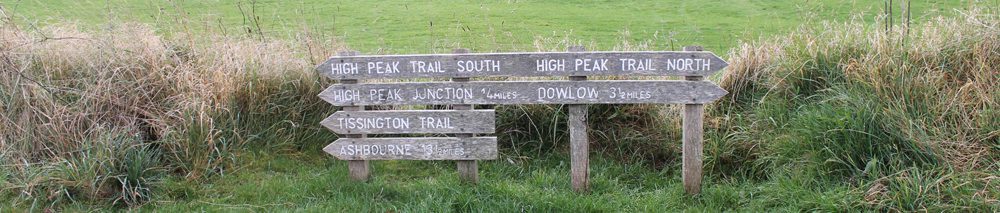Sign post on the white peak loop in derbyshire