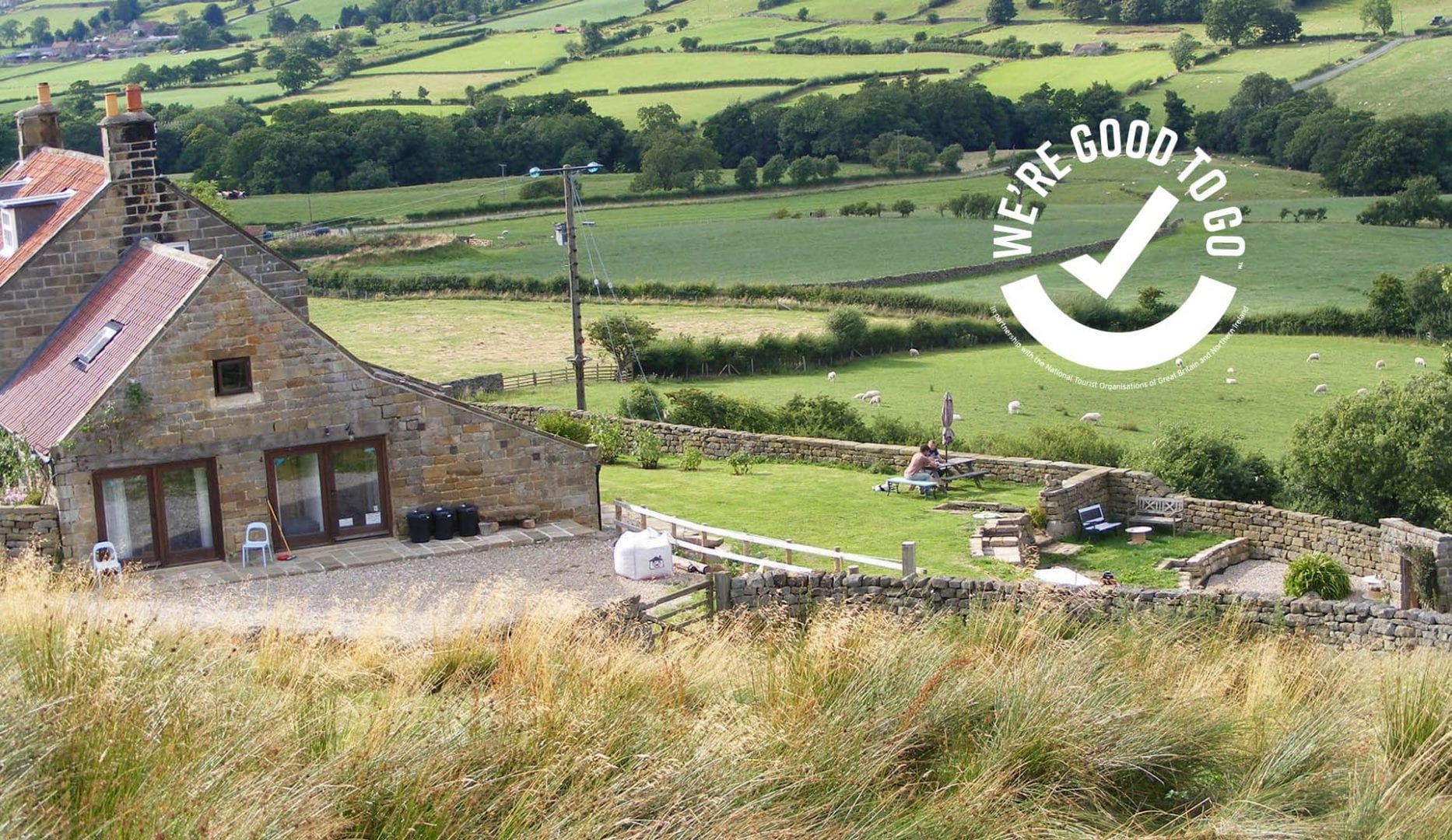 Bank house farm with good to go logo
