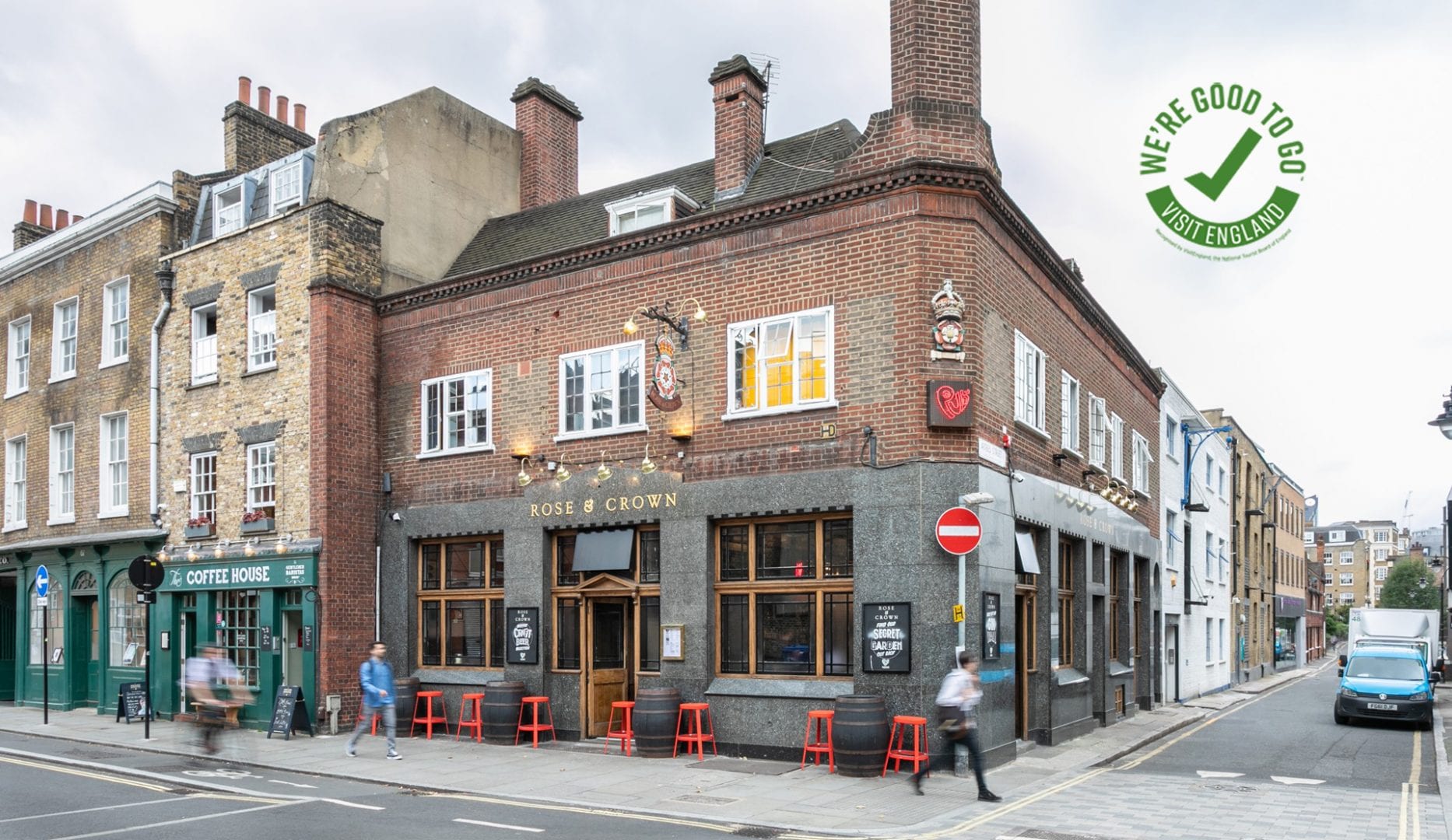 Rose and Crown with we're good to go logo