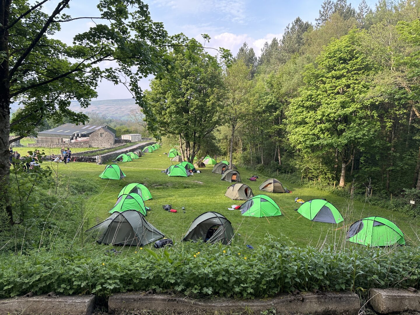 D of E Group at pindale farm showing lots of tents