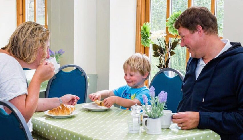 family eating at cote ghyll mill