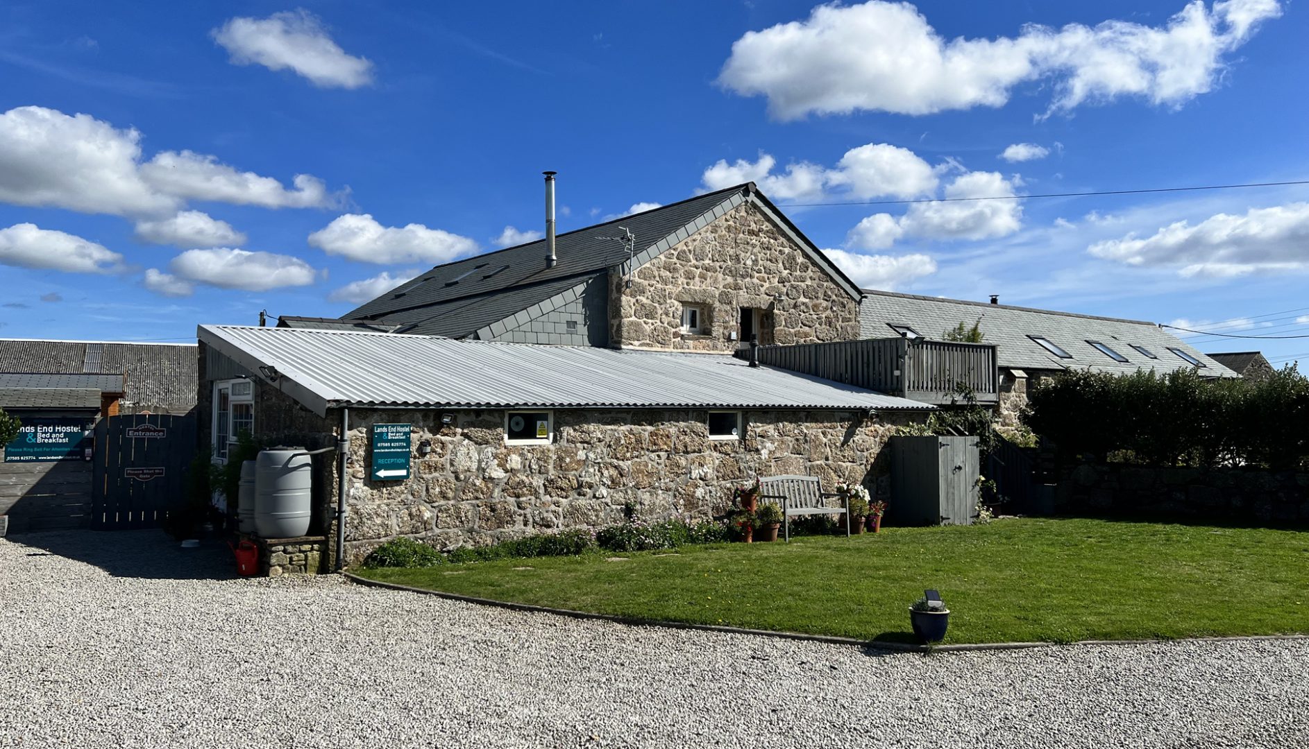 lands end hostel on a sunny day