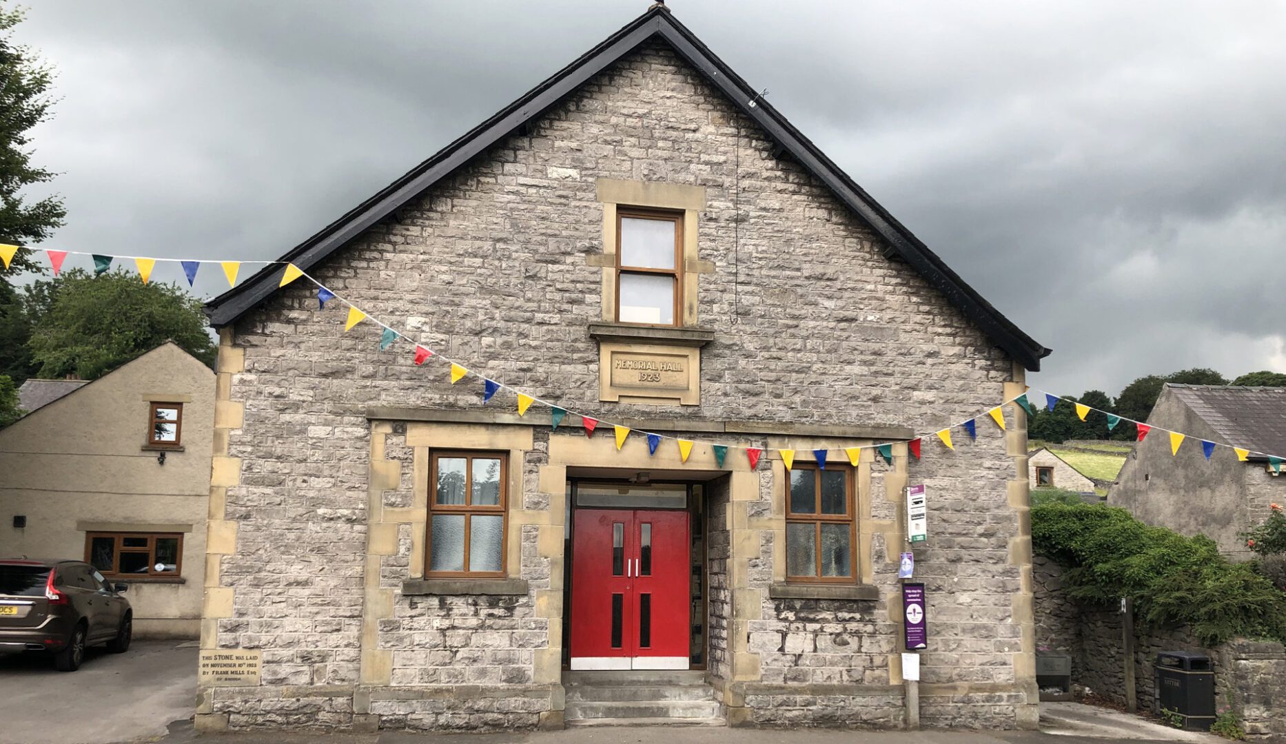 Exterior of stone village hall