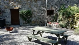 bench outside hudscales camping barn