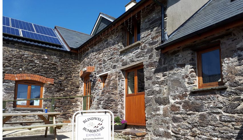 courtyard and building at blindwell bunkhouse