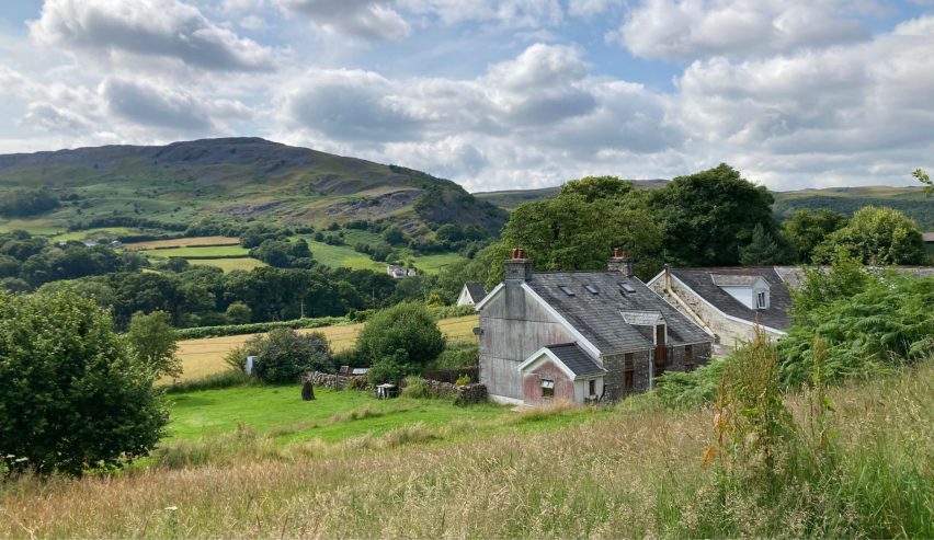 Looking over the bunkhouse to the hills beyond