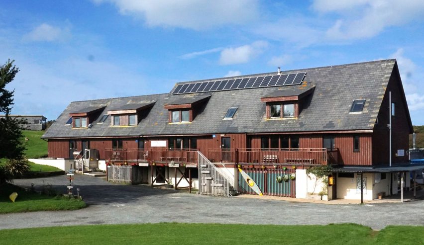 Exterior view of the wooden centre building