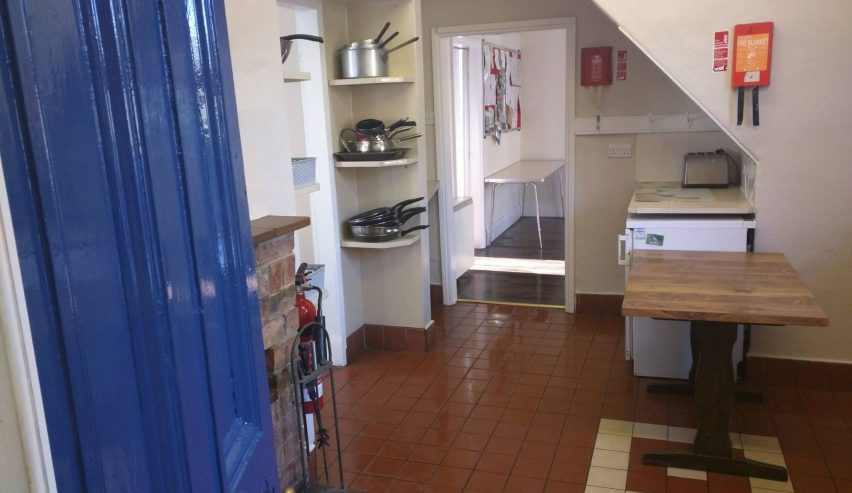 Kitchen with plenty of large saucepans