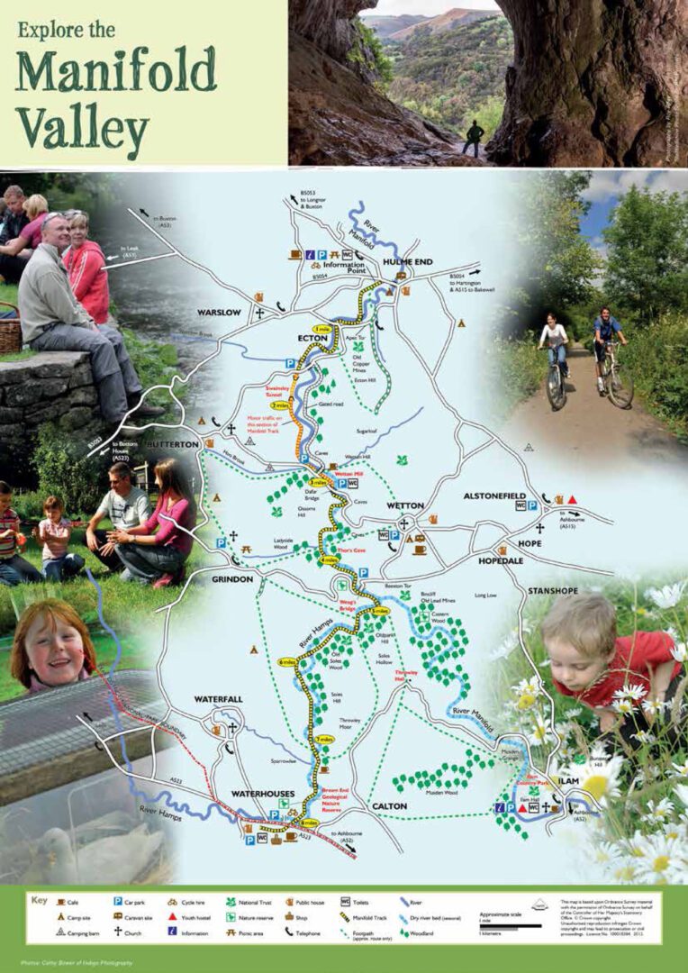 Map of the manifold valley close to Alstonefield Camping Barn