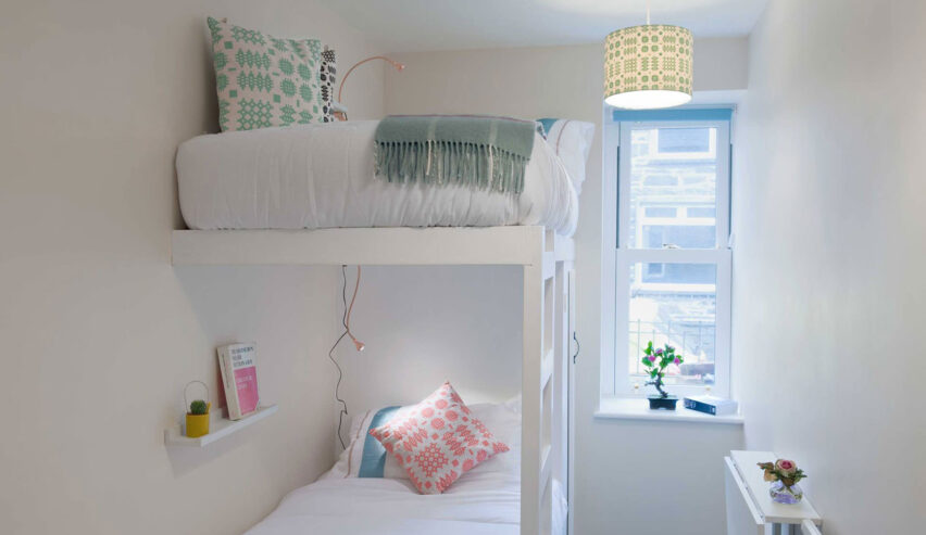 bunkbeds at CEllb hostel housed in Blaenau Ffestiniog's former police station
