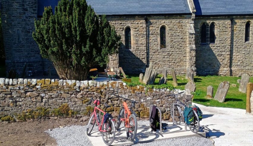 stained glass window at St.Michael's Lodge hostel