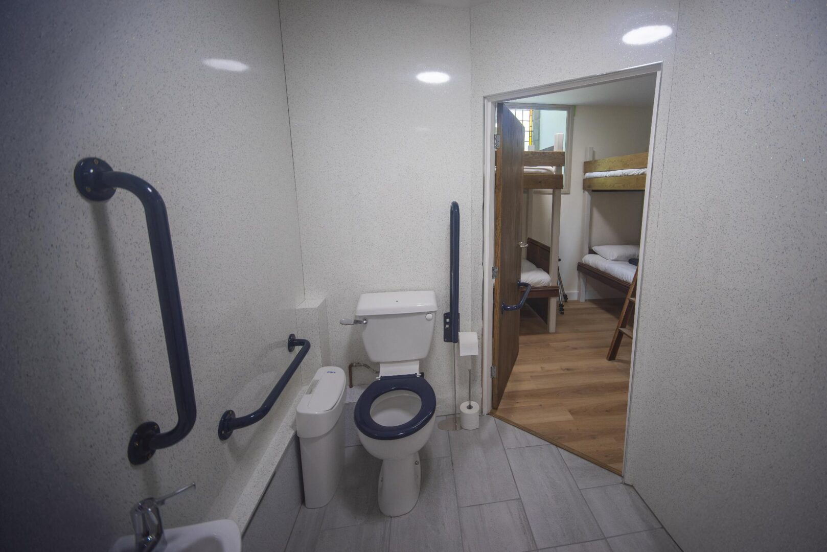 The accessible bathroom at St Michaels Lodge Hostel in the Yorkshire Dales