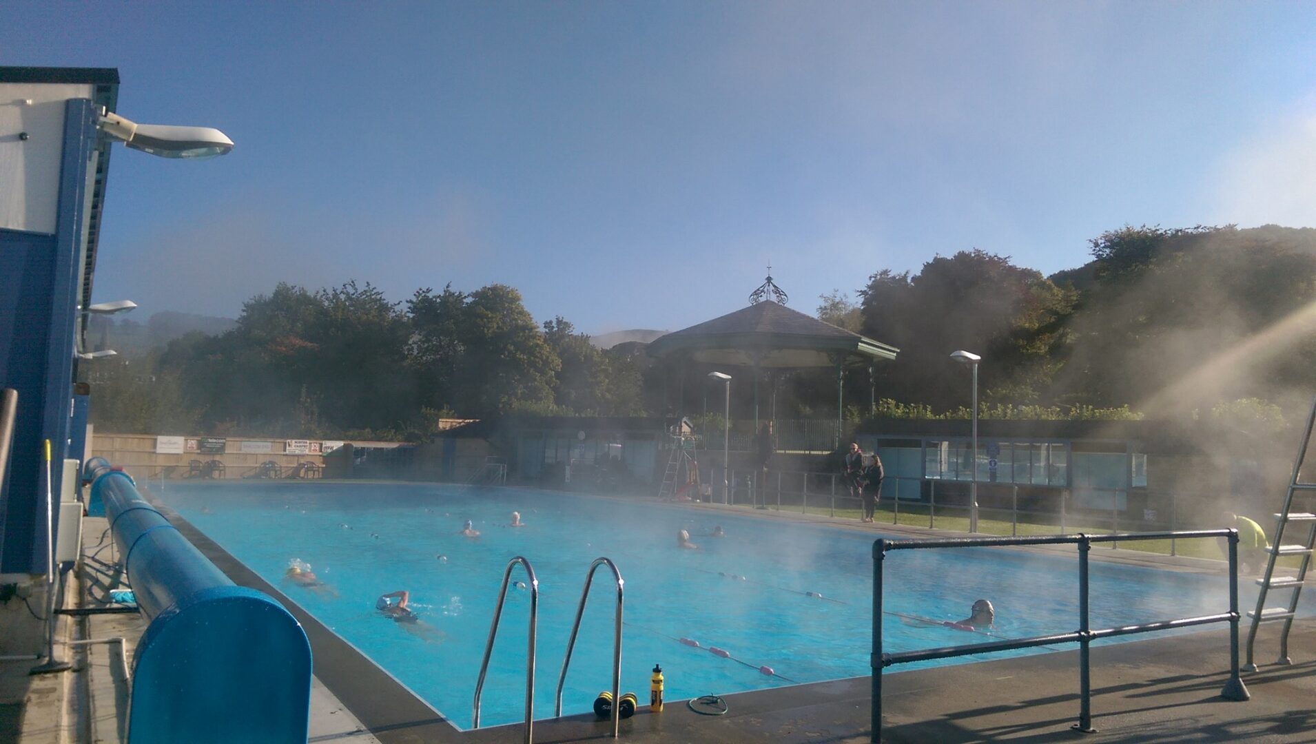 Open air heatead swimming pool at hathersage