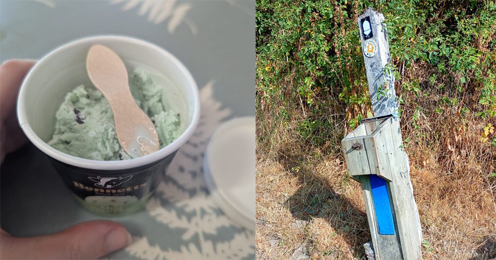 ice cream and a wtaewr tap on offas dyke