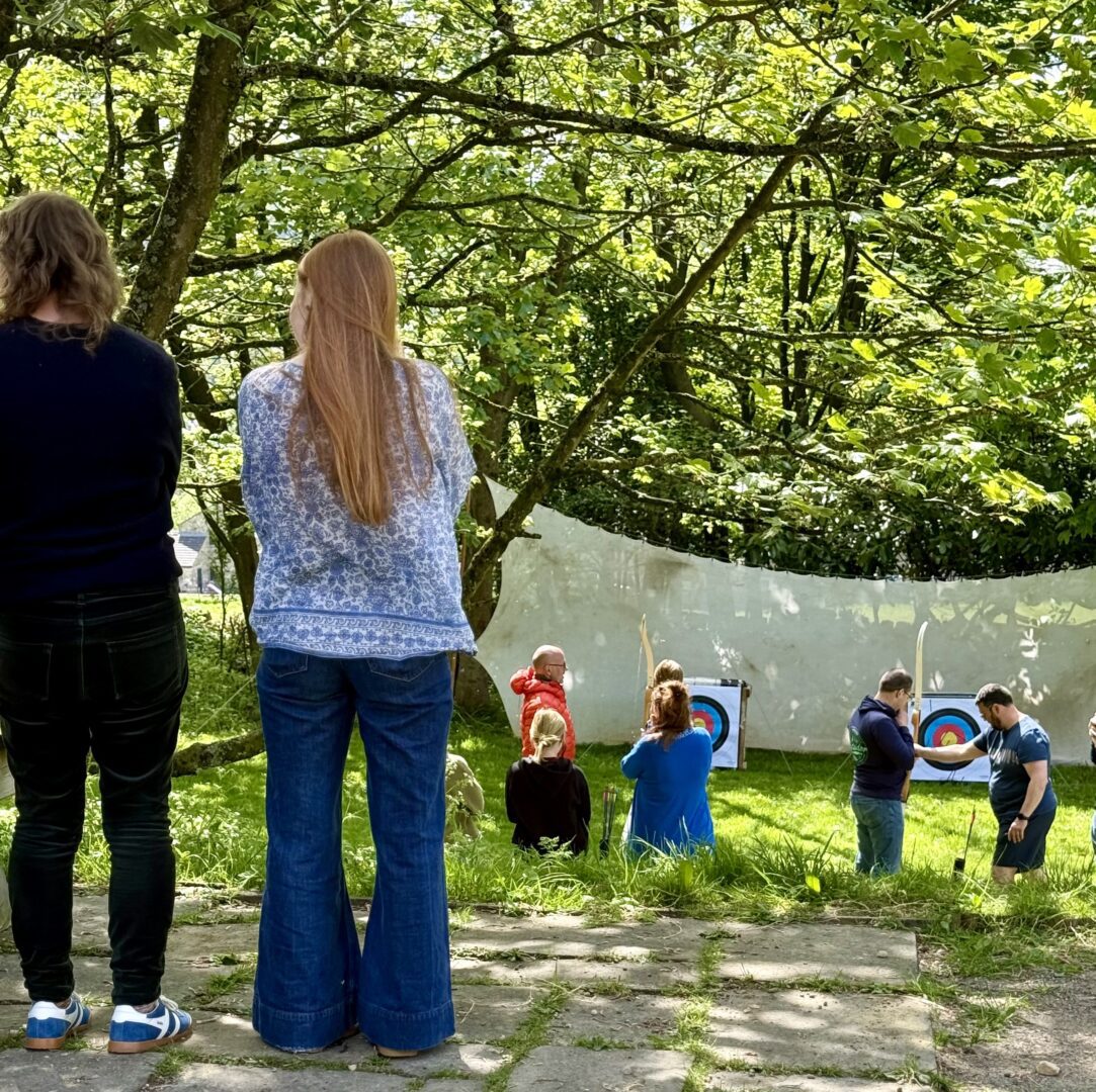 archery on a school residential at haworth hostel