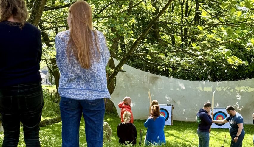 archery on a school residential at haworth hostel