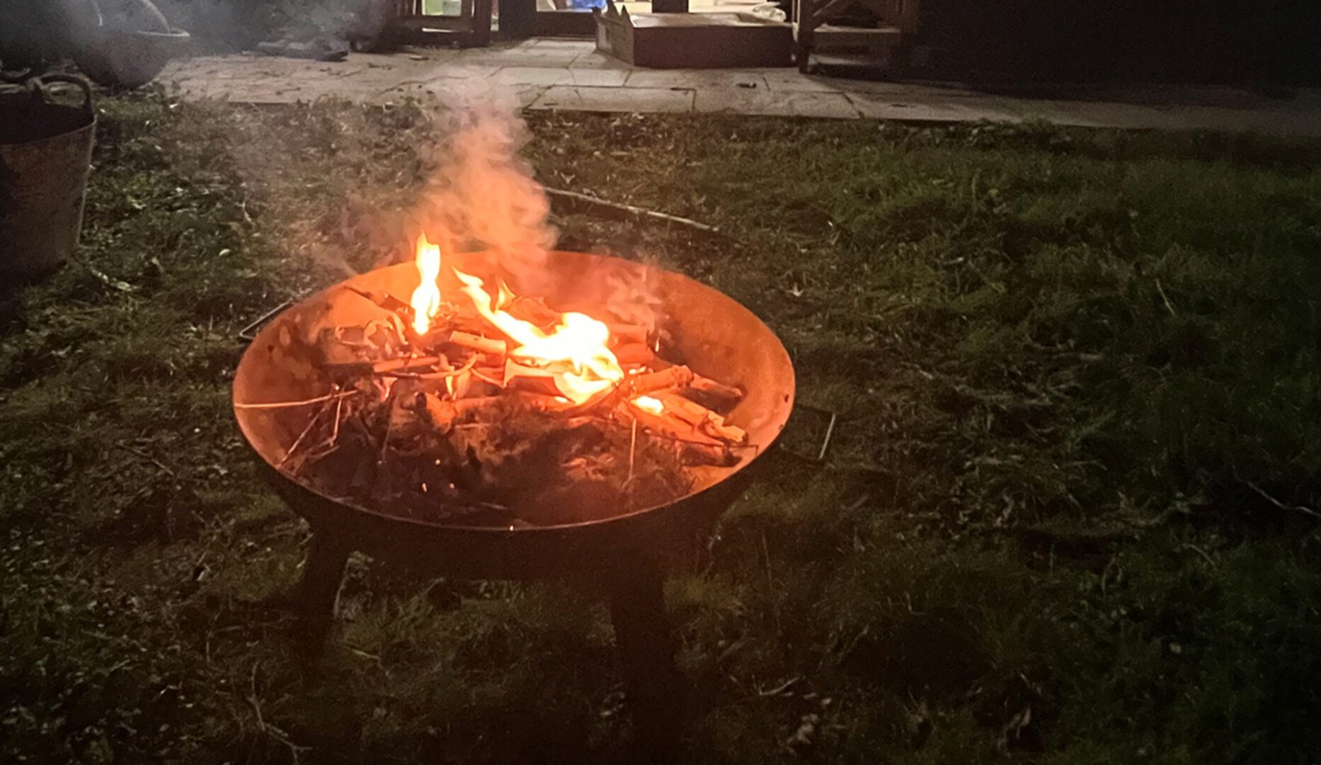 campfire outside south downs club house hostel