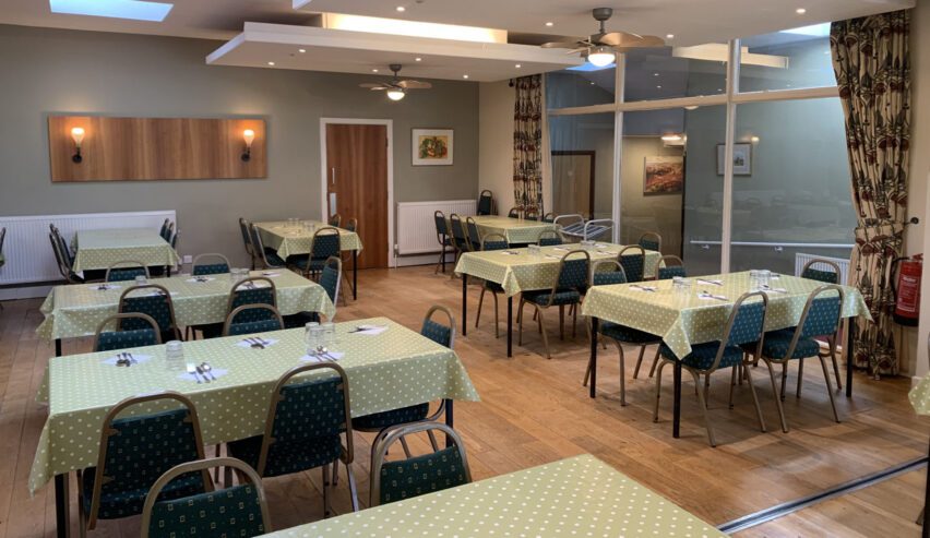 dining room at the nightingale centre showing tables and chairs