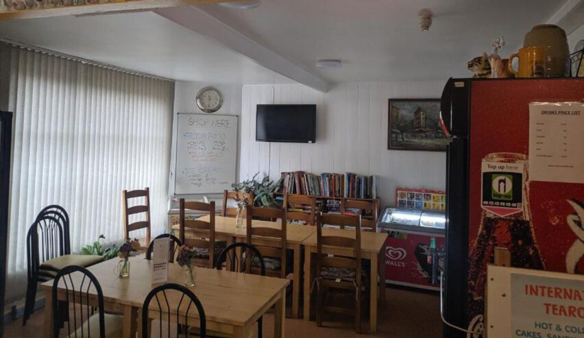 dinning room at harlow hostel