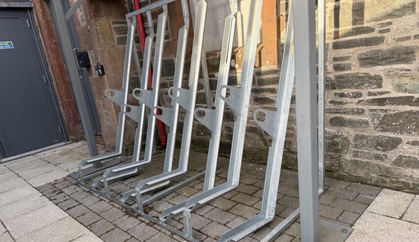 bikes rack at new town hall bunkhouse whithorn