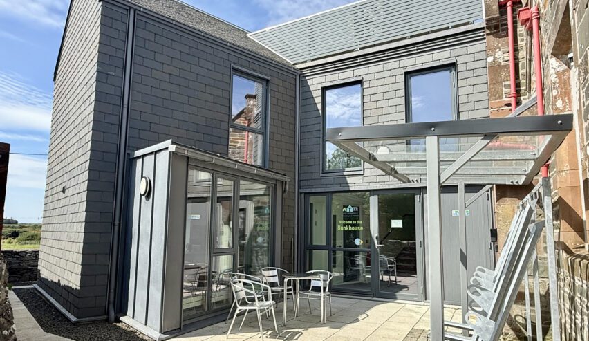 exterior view of new town hall bunkhouse whithorn