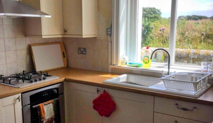 self catering kitchen at flat holm accommodation