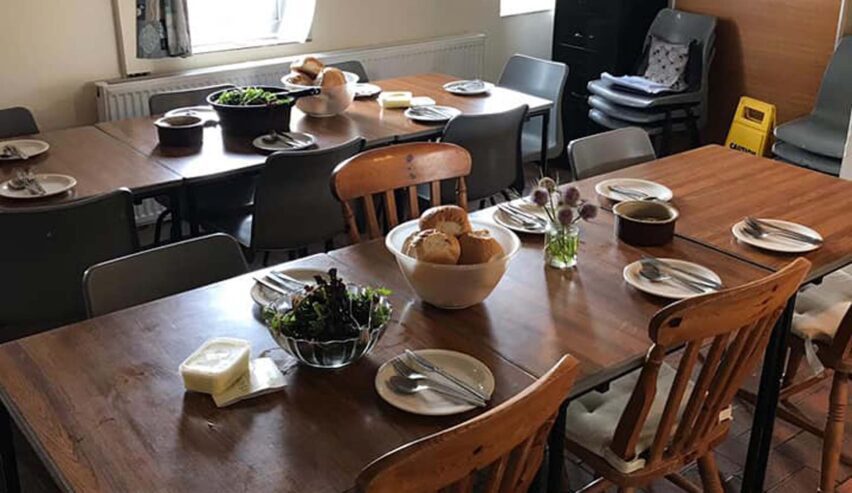 diner tables set at flat holm accommodation