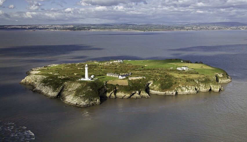 arial view of flat holm island