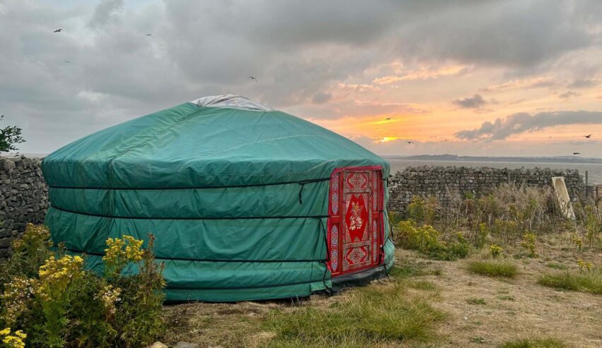 Yurt at flat holm accommodation