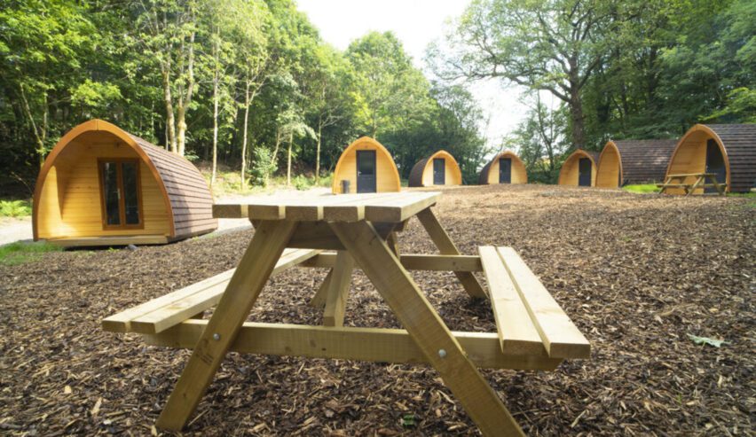 Camping pods in the ground of Ghyll Head activity centre