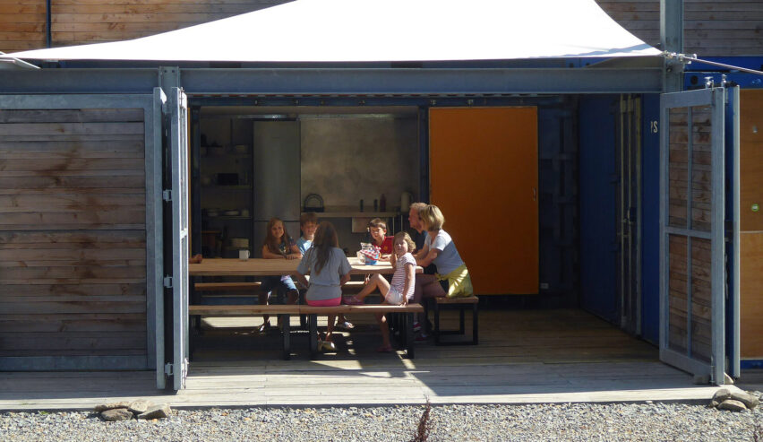 Ty Cwch Boathouse family on the patio