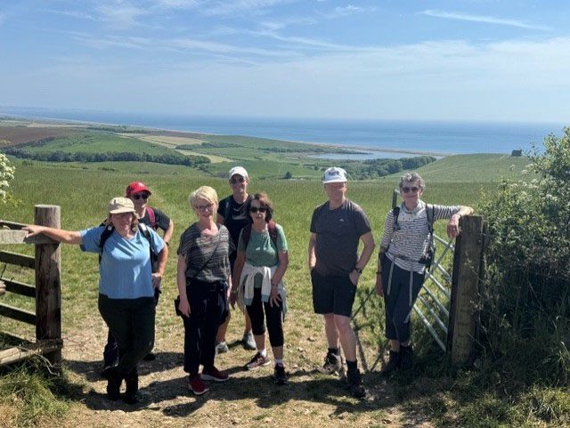 walkers in the lndscape taken at dorchester walking festival