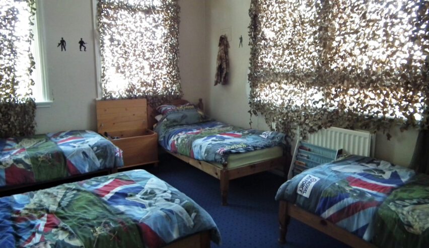 bedroom with combat theme at skegness holiday centre ( Derbyshire Childrens Home )
