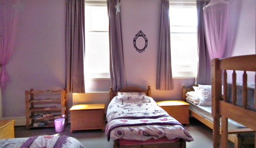 pink bedroom at skegness holiday centre ( Derbyshire Childrens Home )