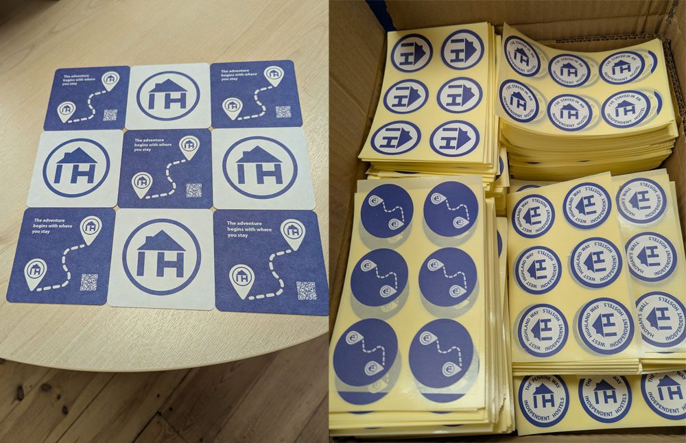 Independent hostels sticker and beer mats