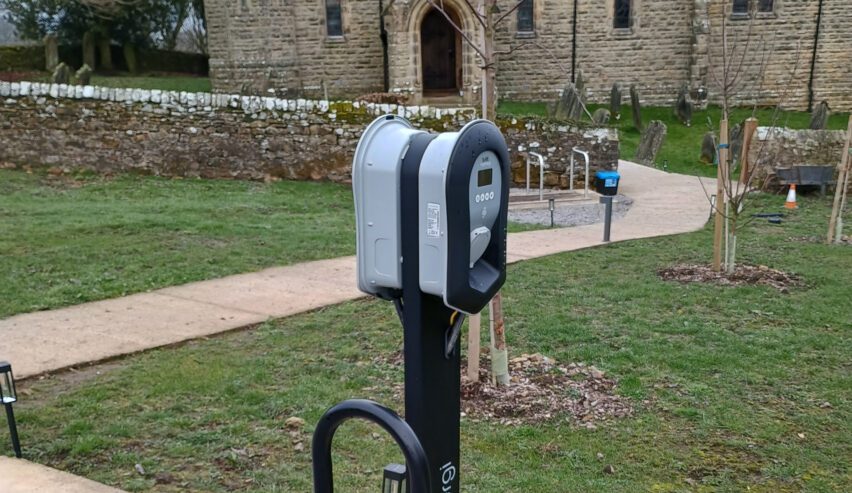 EV charing point at st michaels lodge in the yorkshire dales