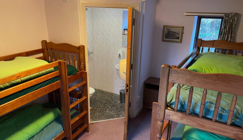 ensuite bedroom at bridges hostel on the long mynd