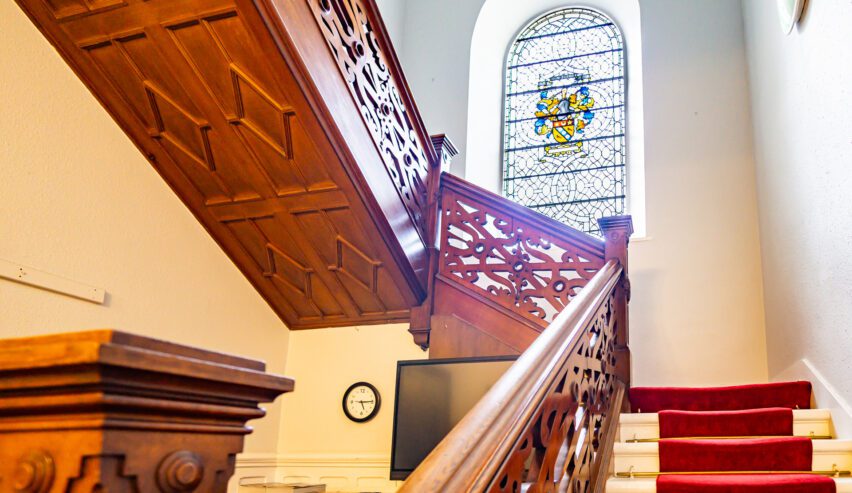 grand staircase at Benmore House