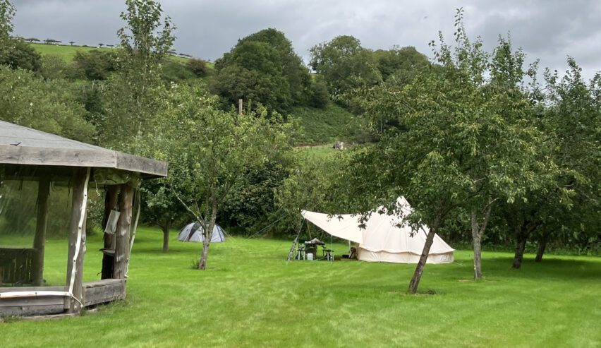 glamping at Llwyn Lodgings on Glyndwrs Way