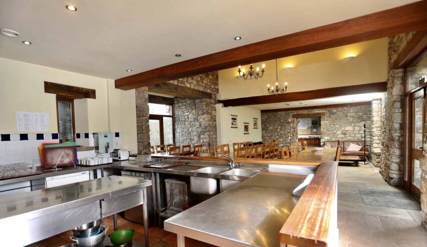 self catering kitchen at Wern Watkin Bunkhouse