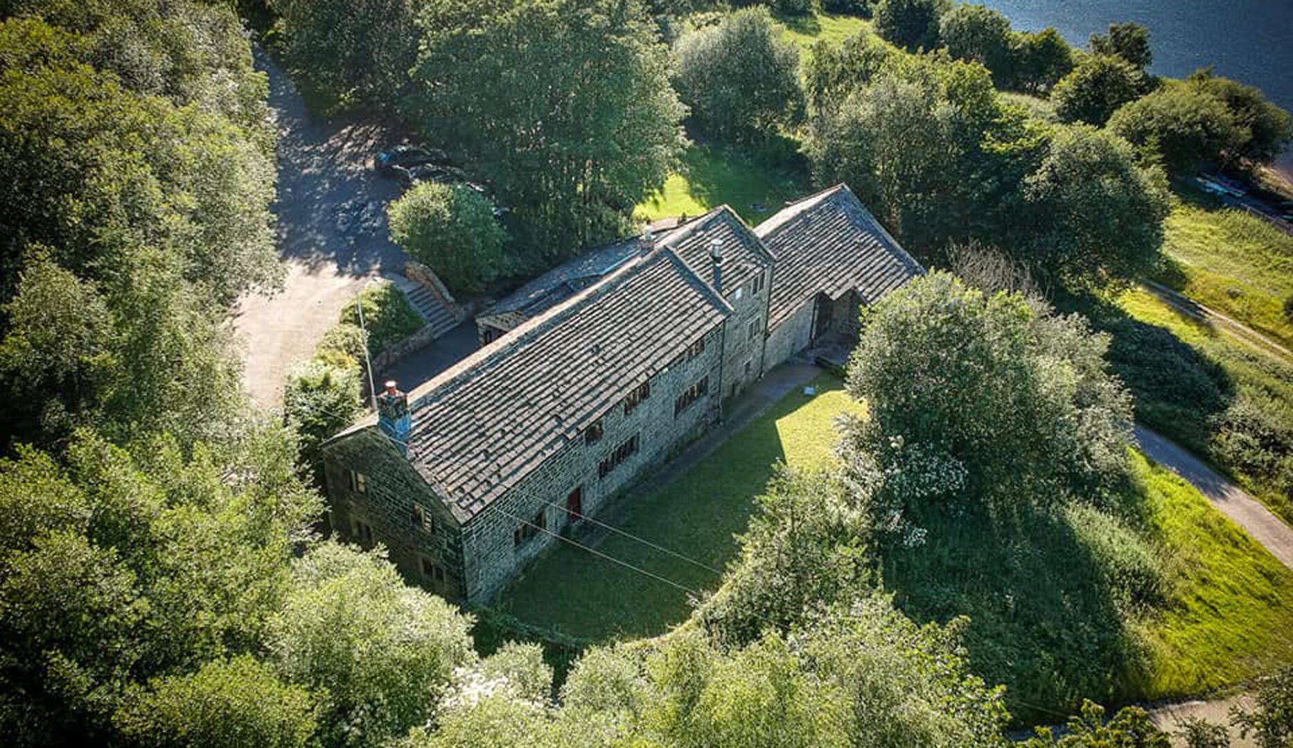 ariel view of Scammonden Activity Centre