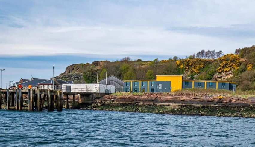 Millport FSC Centre viewed from the water